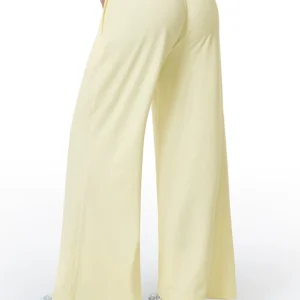 Calça Pantalona Feminina com Cintura Alta e Cós Ajustável Dorivie-3