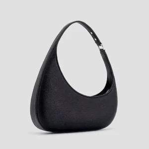 Bolsa Feminina de Ombro Meia-Lua Minimalista em Material Sintético Dorivie-5