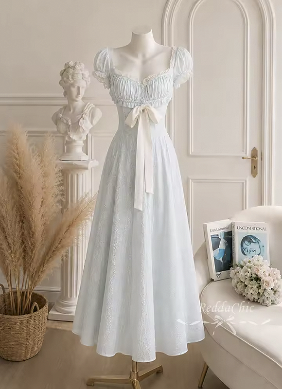 Vestido Feminino Longo Floral Camponesa com Fenda e Laço Dorivie-3
